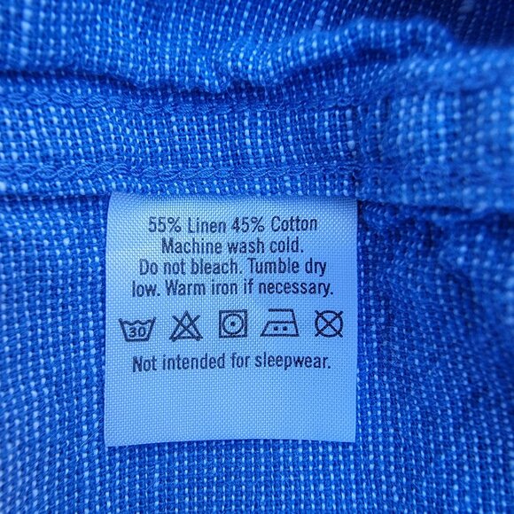 Janie and Jack Blue Linen Cotton Button Up Shirt Boys Size 3 - Picture 5 of 5